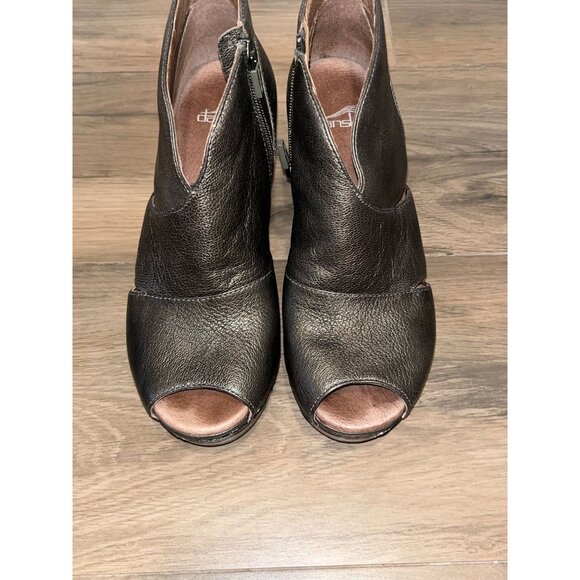 Dansko Women's Peep-Toe Heels in Metallic Brown - Picture 6 of 11